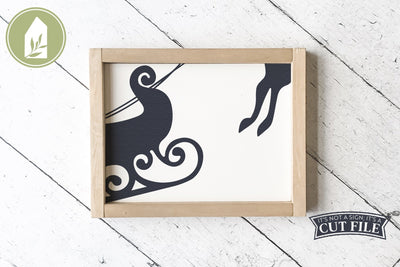 Reindeer and Sleigh Christmas Sign | Sleigh SVG | Reindeer SVG SVG LilleJuniper 