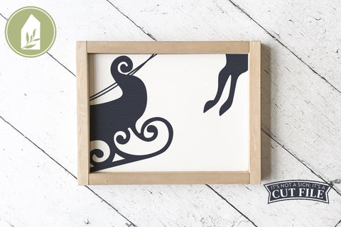 Reindeer and Sleigh Christmas Sign | Sleigh SVG | Reindeer SVG SVG LilleJuniper 