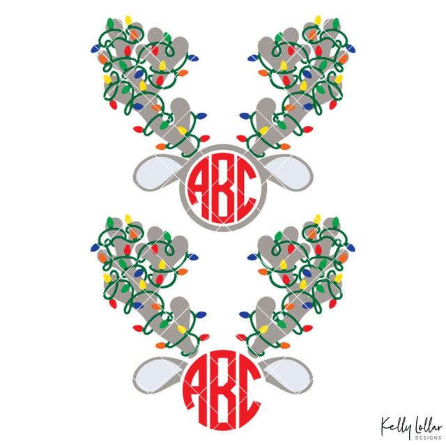 Reindeer Antler Monogram Frames SVG Kelly Lollar Designs 
