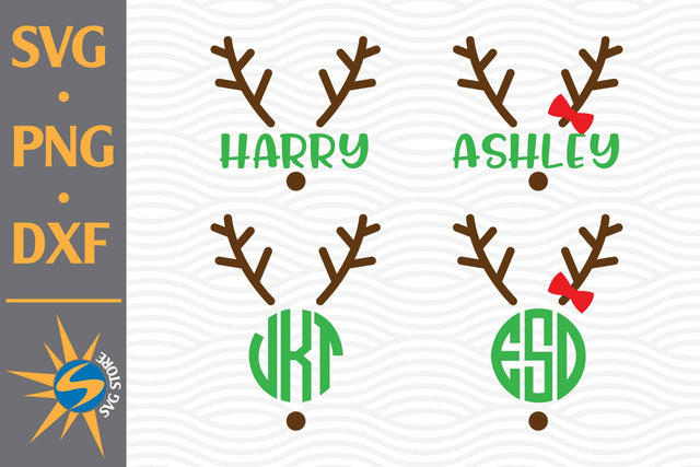 Reindeer Atler Monogram SVG, PNG, DXF Digital Files Include SVG SVGStoreShop 