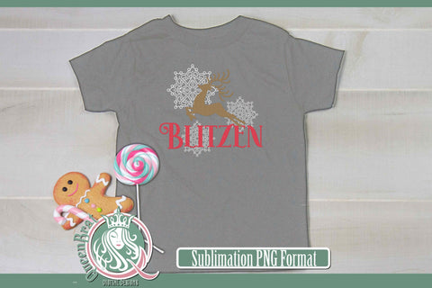 Reindeer-Blitzen Sublimation Sublimation QueenBrat Digital Designs 