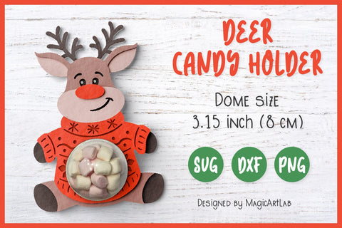 Reindeer Candy Dome SVG | Christmas Candy Dome Ornament 3D Paper MagicArtLab 