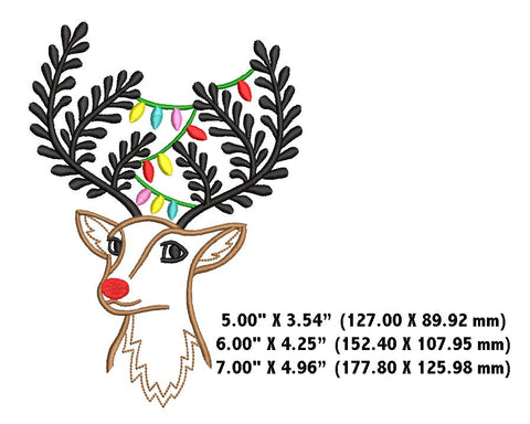 Reindeer, Christmas Deer with garland Machine Embroidery Embroidery/Applique DESIGNS Canada Embroidery 