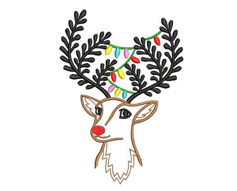 Reindeer, Christmas Deer with garland Machine Embroidery Embroidery/Applique DESIGNS Canada Embroidery 