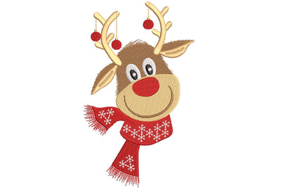 Reindeer Christmas design Machine Embroidery, Holiday Embroidery Design, Christmas decor Embroidery Design, Merry Christmas, 6 sizes Embroidery/Applique DESIGNS ArtEMByNatalia 