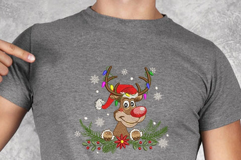 Reindeer Christmas Machine Embroidery design, Holiday Embroidery. Embroidery/Applique DESIGNS ArtEMByNatalia 