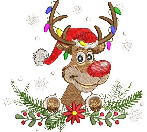 Reindeer Christmas Machine Embroidery design, Holiday Embroidery. Embroidery/Applique DESIGNS ArtEMByNatalia 