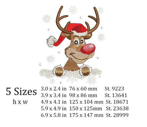 Reindeer Christmas Machine Embroidery design, Holiday Embroidery. Embroidery/Applique DESIGNS ArtEMByNatalia 