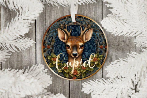 Reindeer Christmas Ornament Bundle, 3D Sublimation Designs Sublimation OrangeBrushStudio 