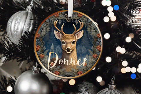 Reindeer Christmas Ornament Bundle, 3D Sublimation Designs Sublimation OrangeBrushStudio 