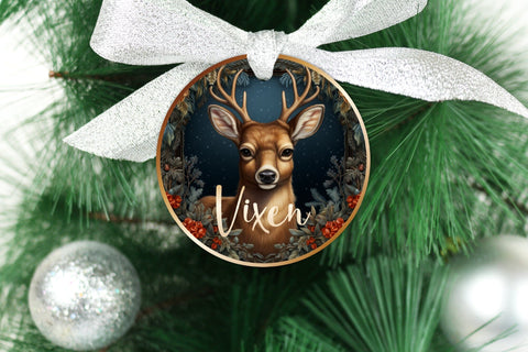 Reindeer Christmas Ornament Bundle, 3D Sublimation Designs Sublimation OrangeBrushStudio 