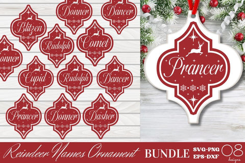Reindeer Christmas Ornament SVG Bundle SVG DESIGNISTIC 