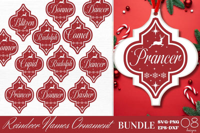 Reindeer Christmas Ornament SVG Bundle SVG DESIGNISTIC 