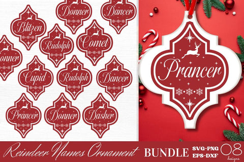 Reindeer Christmas Ornament SVG Bundle SVG DESIGNISTIC 