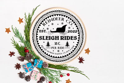 Reindeer co. Sleigh rides 15 C per ride est 2022 right down santa claus lane SVG SVG DESIGNISTIC 