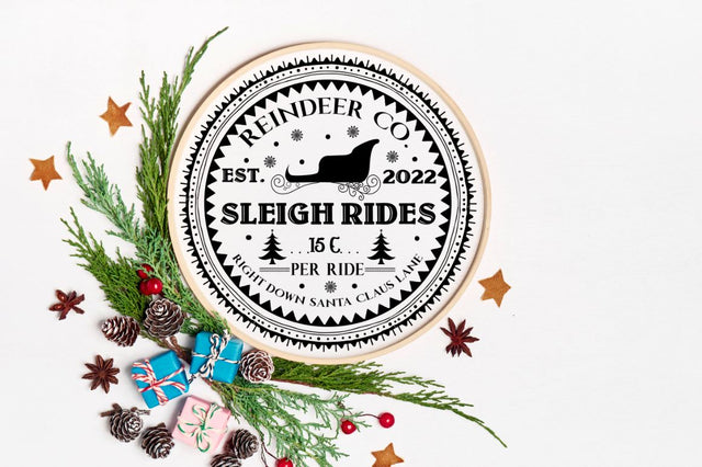 Reindeer co. Sleigh rides 15 C per ride est 2022 right down santa claus lane SVG SVG DESIGNISTIC 
