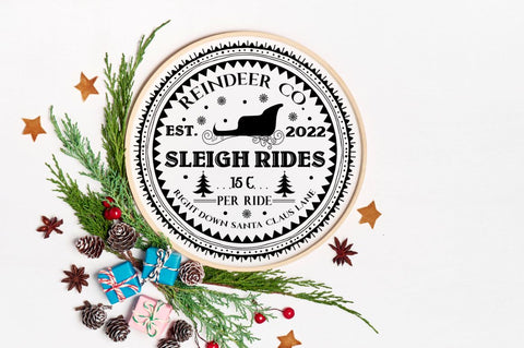 Reindeer co. Sleigh rides 15 C per ride est 2022 right down santa claus lane SVG SVG DESIGNISTIC 