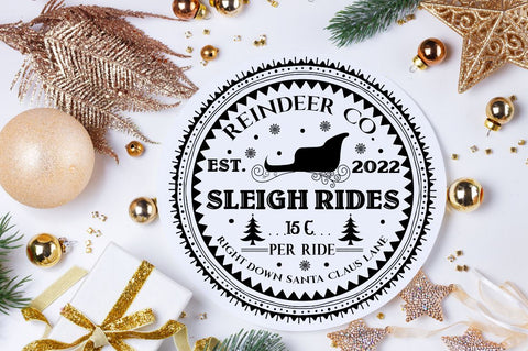 Reindeer co. Sleigh rides 15 C per ride est 2022 right down santa claus lane SVG SVG DESIGNISTIC 