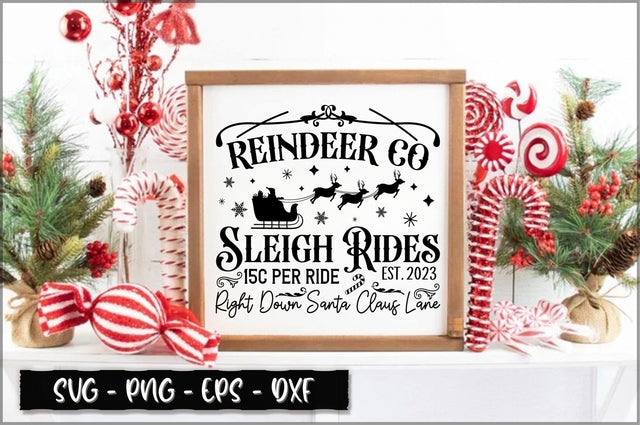 Reindeer co sleigh rides 15c per ride est. 2023 right down santa claus lane Sign SVG SVG Shetara Begum 