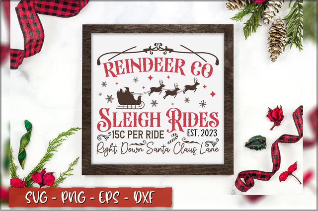 Reindeer co sleigh rides 15c per ride est. 2023 right down santa claus lane Sign SVG SVG Shetara Begum 