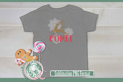 Reindeer-Comet Sublimation Sublimation QueenBrat Digital Designs 
