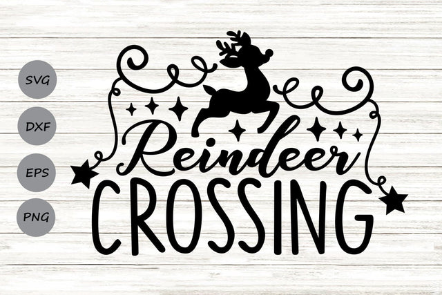 Reindeer Crossing| Christmas Reindeer SVG Cutting Files. SVG CosmosFineArt 