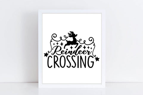 Reindeer Crossing| Christmas Reindeer SVG Cutting Files. SVG CosmosFineArt 