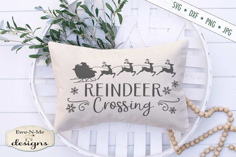 Reindeer Crossing - Christmas - SVG SVG Ewe-N-Me Designs 
