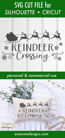 Reindeer Crossing - Christmas - SVG SVG Ewe-N-Me Designs 