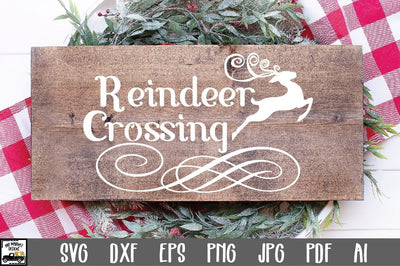 Reindeer Crossing SVG Cut File - Christmas SVG SVG Old Market 