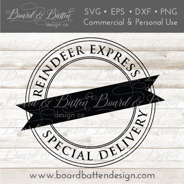 Reindeer Express Customizable SVG File for Christmas Bags SVG Board & Batten Design Co 