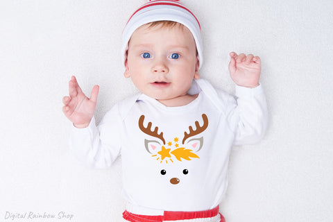 Reindeer face, Christmas reindeer svg bundle SVG Digital Rainbow Shop 