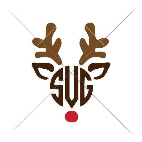 Reindeer Face for Monogram - Christmas SVG Chameleon Cuttables 