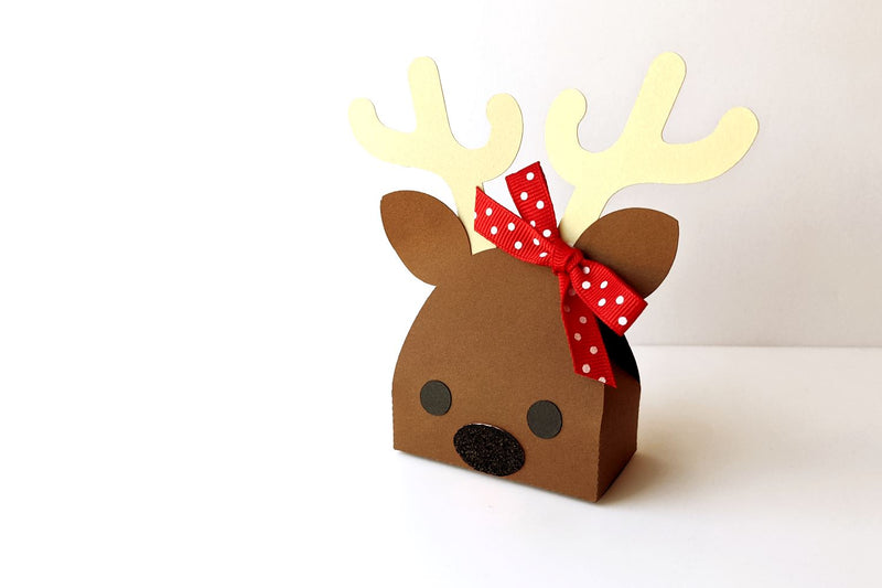 Reindeer Face Gift Box SVG 3D Paper Risa Rocks It 