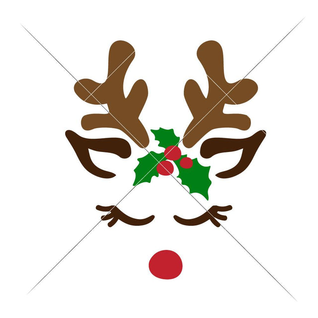 Reindeer Face Girl - Christmas SVG Chameleon Cuttables 