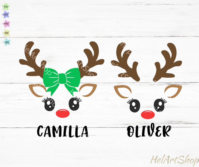 Reindeer Face svg, Cute Deer svg, Kids Christmas svg SVG _HelArtShop_ 