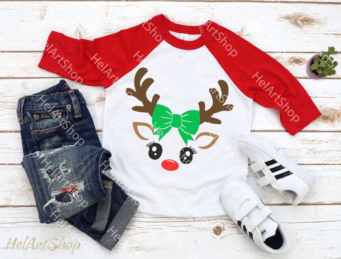 Reindeer Face svg, Cute Deer svg, Kids Christmas svg SVG _HelArtShop_ 