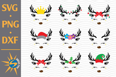 Reindeer Face SVG, PNG, DXF Digital Files Include SVG SVGStoreShop 
