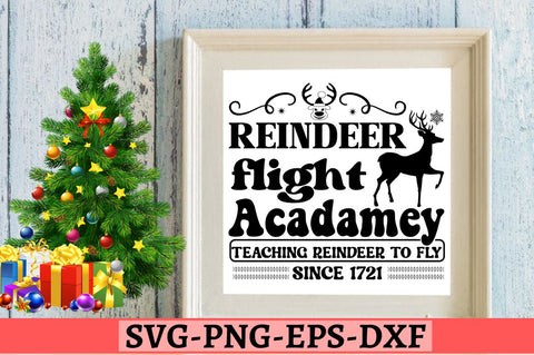Reindeer flight acadamey teaching reindeer to fly since 1721 SVG SVG DESIGNISTIC 