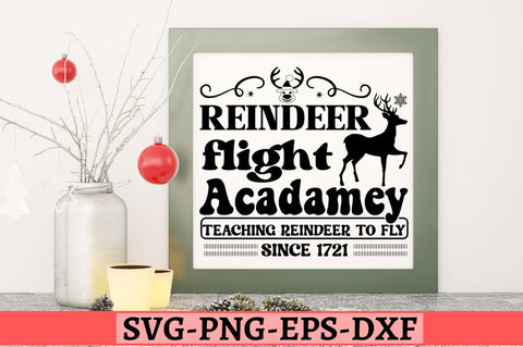 Reindeer flight acadamey teaching reindeer to fly since 1721 SVG SVG DESIGNISTIC 