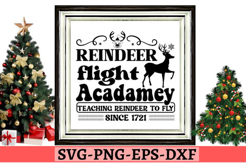 Reindeer flight acadamey teaching reindeer to fly since 1721 SVG SVG DESIGNISTIC 