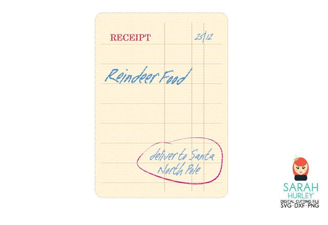 Reindeer Food Reciept SVG Sarah Hurley 