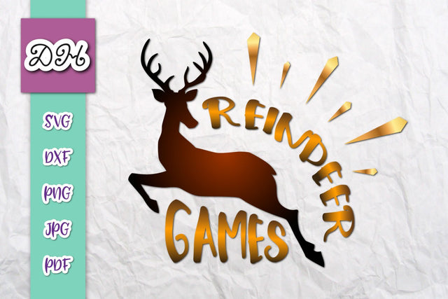 Reindeer Games Christmas Print & Cut SVG Digitals by Hanna 