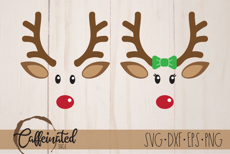 Reindeer Girl svg, Reindeer Boy svg SVG Caffeinated SVGs 