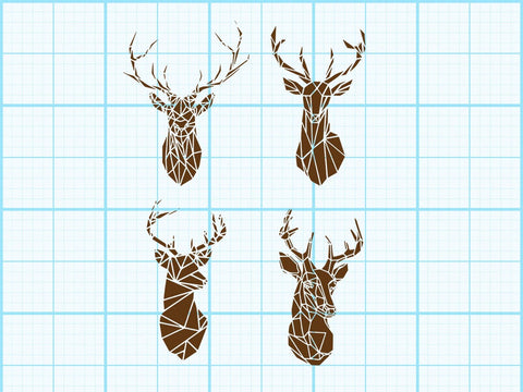 Reindeer Head Geomatical Print Sublimation Johan Ru designs 