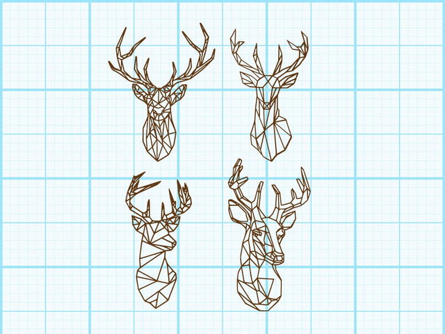 Reindeer Head Geomatical Print SVG Johan Ru designs 
