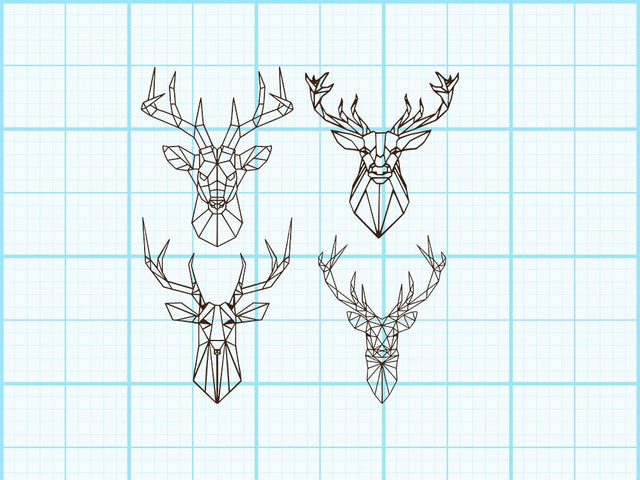Reindeer Head Geomatical Print SVG Johan Ru designs 