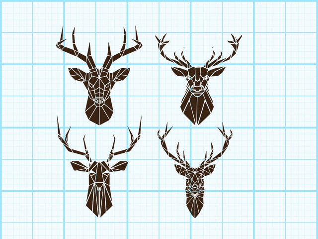 Reindeer Head Geomatical Print SVG Johan Ru designs 