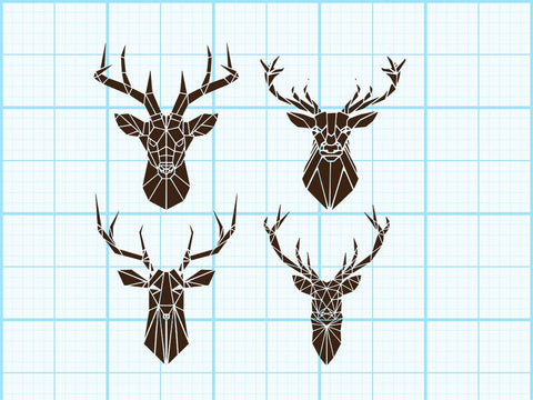 Reindeer Head Geomatical Print SVG Johan Ru designs 