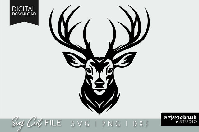 Reindeer Head SVG File for Cricut, Deer Hunting, Deer SVG SVG OrangeBrushStudio 